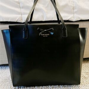 Kate Spade black leather shoulder bag.